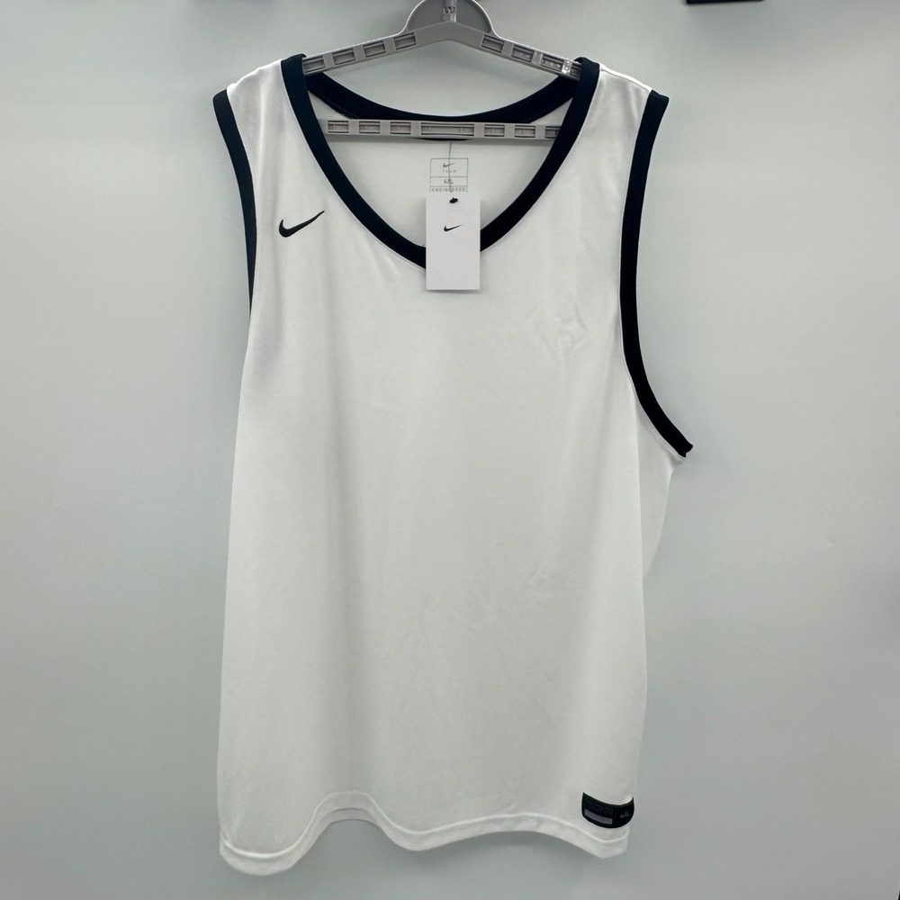 Nike Team Dri-FIT Basketball Jersey White Black DC2322-106 Mens 4XL NEW NWT